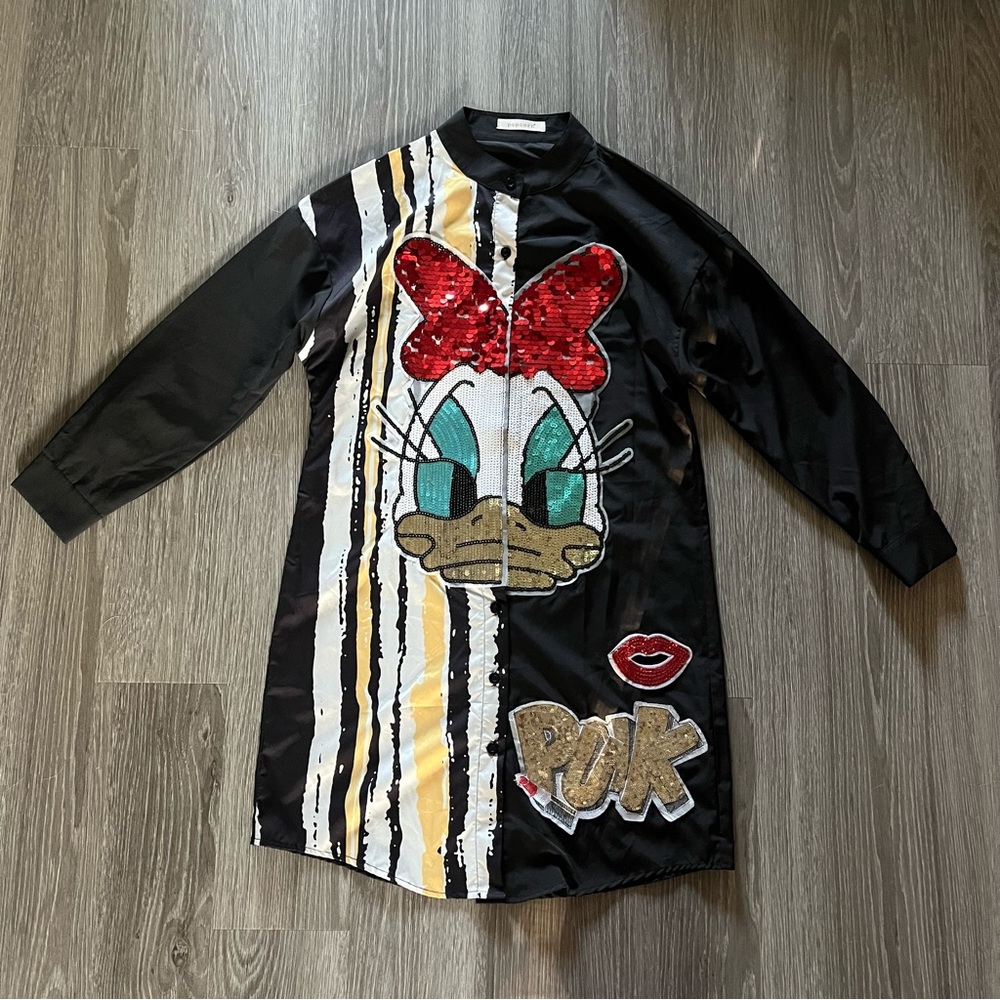 Disney Daisy Duck Sequin Long Sleeve Dress
